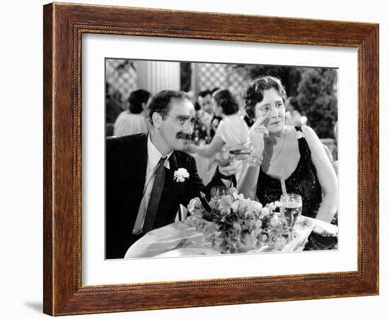 A Night At The Opera, Groucho Marx, Margaret Dumont, 1935-null-Framed Photo