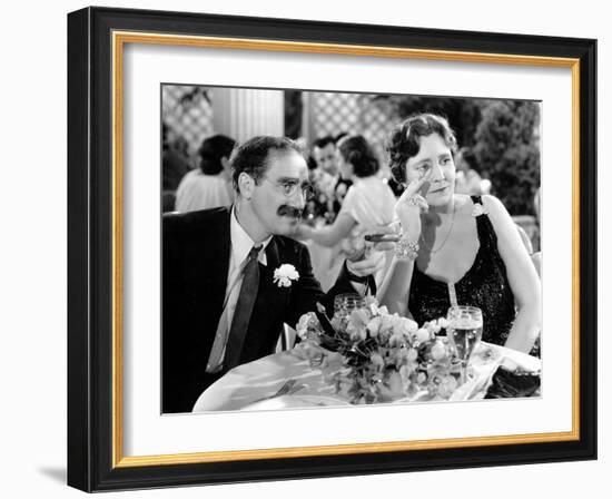 A Night At The Opera, Groucho Marx, Margaret Dumont, 1935-null-Framed Photo