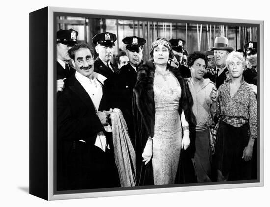 A Night at the Opera, Groucho Marx, Margaret Dumont, Chico Marx, Robert O'Connor, Harpo Marx, 1935-null-Framed Stretched Canvas