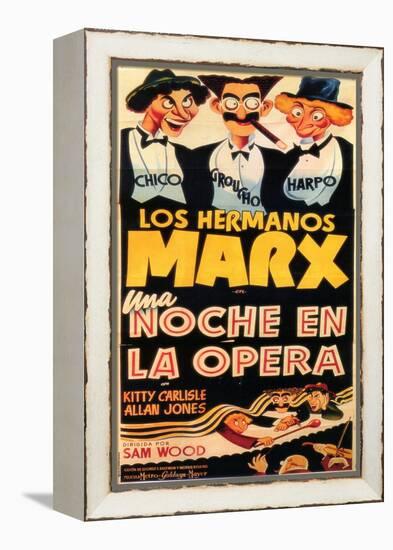 A Night At The Opera, Spanish Movie Poster, 1935-null-Framed Stretched Canvas