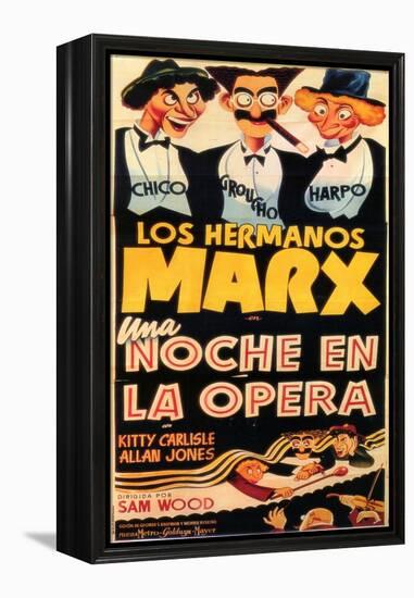 A Night At The Opera, Spanish Movie Poster, 1935-null-Framed Stretched Canvas