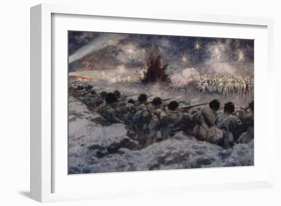 A Night Attack by the Germans at Grodno-Arthur C. Michael-Framed Giclee Print