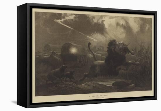 A Night Attack-Joseph Wolf-Framed Premier Image Canvas