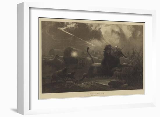 A Night Attack-Joseph Wolf-Framed Giclee Print