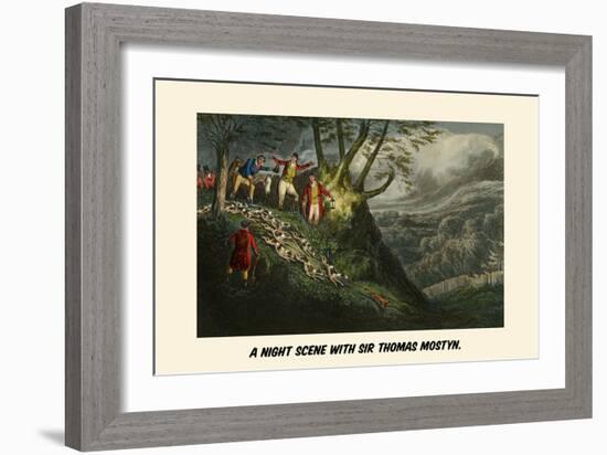 A Night Scene with Sir Thomas Mostyn-Henry Thomas Alken-Framed Art Print