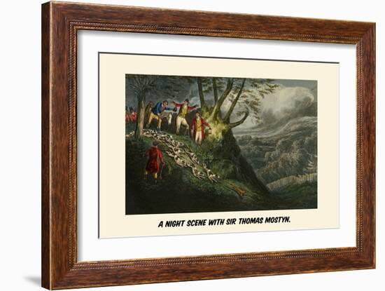 A Night Scene with Sir Thomas Mostyn-Henry Thomas Alken-Framed Art Print