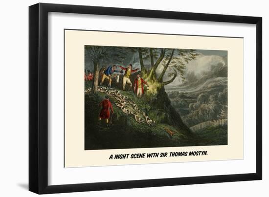 A Night Scene with Sir Thomas Mostyn-Henry Thomas Alken-Framed Art Print