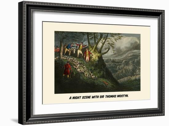 A Night Scene with Sir Thomas Mostyn-Henry Thomas Alken-Framed Art Print