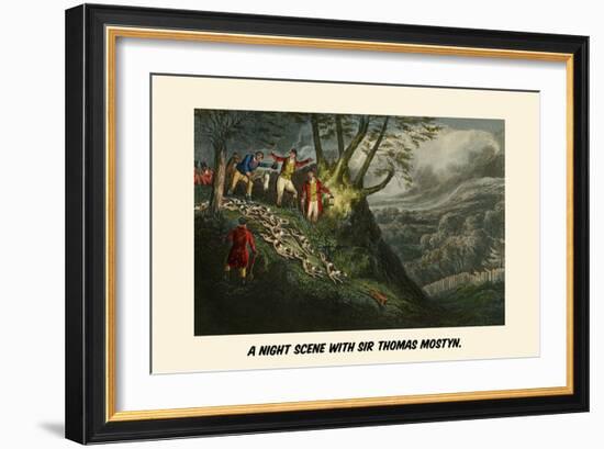 A Night Scene with Sir Thomas Mostyn-Henry Thomas Alken-Framed Art Print