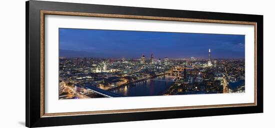 A night-time panoramic view of London and River Thames from top of Southbank Tower, London, England-Alex Treadway-Framed Photographic Print