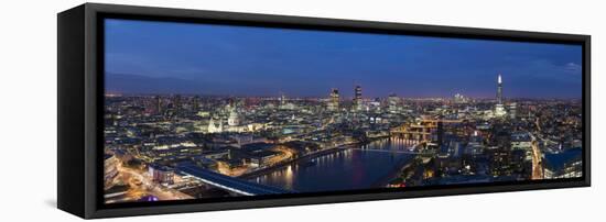 A night-time panoramic view of London and River Thames from top of Southbank Tower, London, England-Alex Treadway-Framed Premier Image Canvas