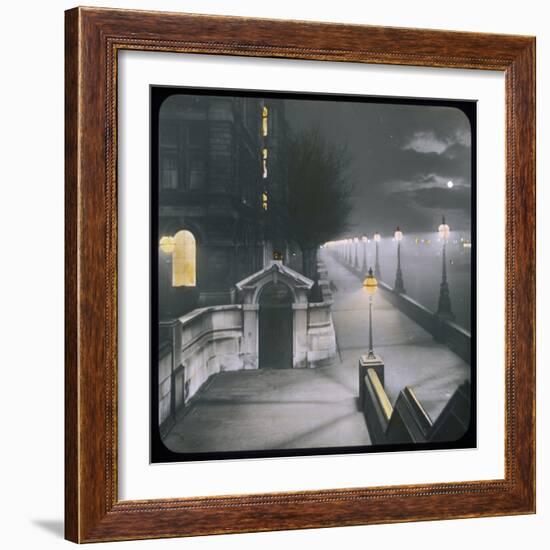 A Night View of Victoria Embankment-null-Framed Photographic Print