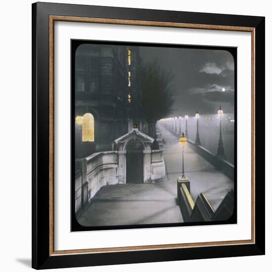 A Night View of Victoria Embankment-null-Framed Photographic Print