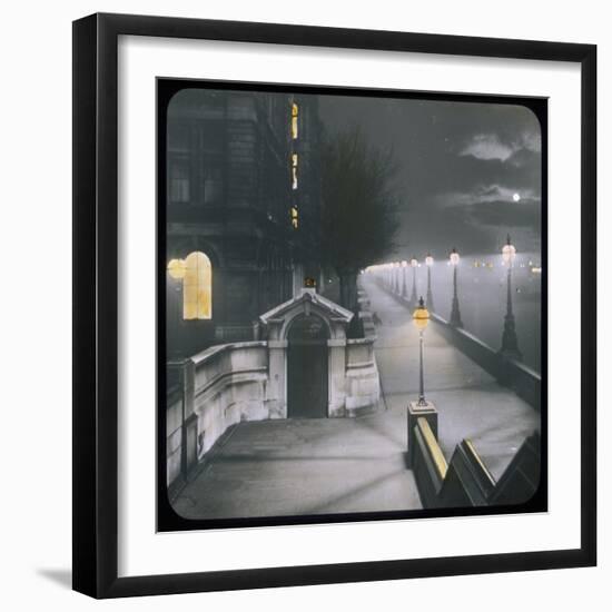 A Night View of Victoria Embankment-null-Framed Photographic Print