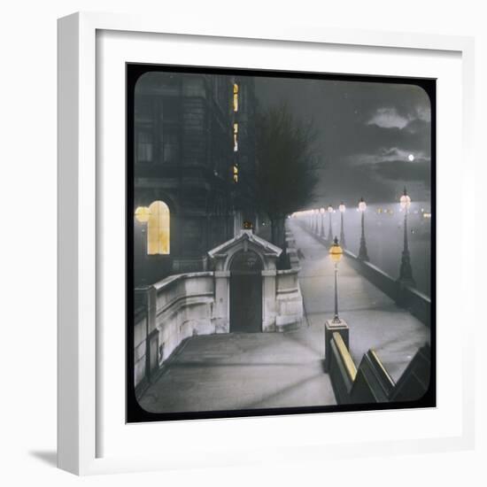 A Night View of Victoria Embankment-null-Framed Photographic Print