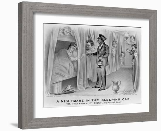 A Nightmare in the Sleeping Car-Currier & Ives-Framed Giclee Print