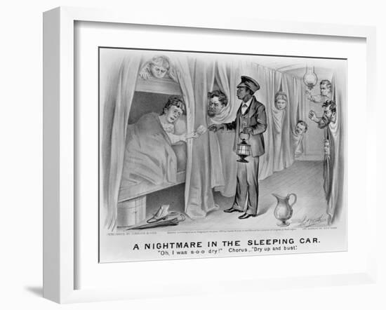 A Nightmare in the Sleeping Car-Currier & Ives-Framed Giclee Print