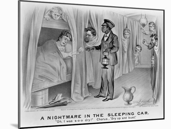 A Nightmare in the Sleeping Car-Currier & Ives-Mounted Giclee Print