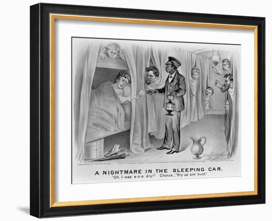 A Nightmare in the Sleeping Car-Currier & Ives-Framed Giclee Print