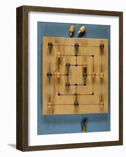 A Nine Man's Morris Board, with Pegs-null-Framed Photographic Print