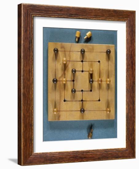 A Nine Man's Morris Board, with Pegs-null-Framed Photographic Print