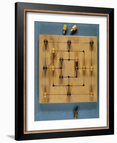 A Nine Man's Morris Board, with Pegs-null-Framed Photographic Print