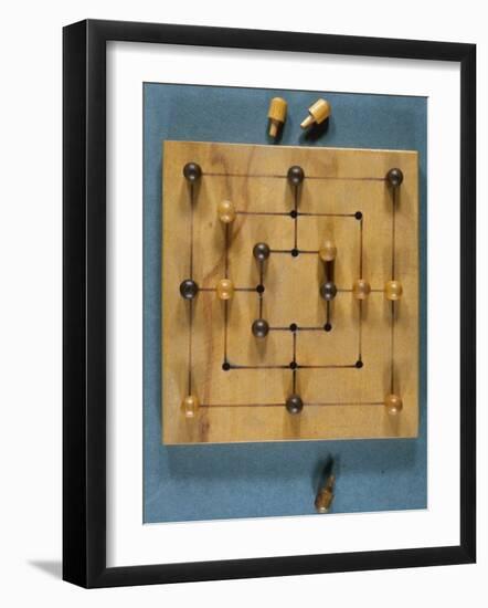 A Nine Man's Morris Board, with Pegs-null-Framed Photographic Print