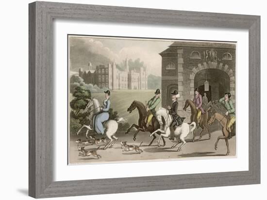 A Noble Hunting Party-Thomas Rowlandson-Framed Art Print