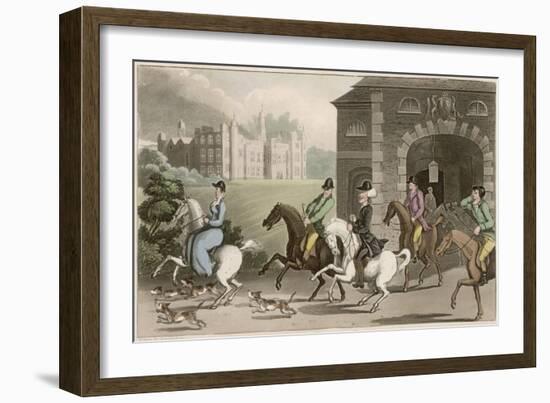 A Noble Hunting Party-Thomas Rowlandson-Framed Art Print