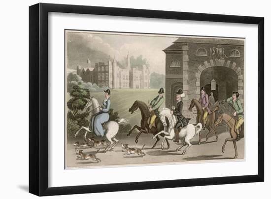 A Noble Hunting Party-Thomas Rowlandson-Framed Art Print