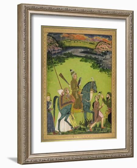 A Nobleman Hawking-null-Framed Art Print