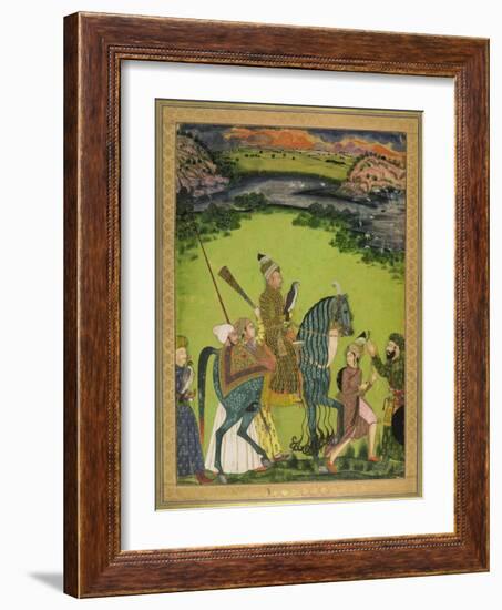 A Nobleman Hawking-null-Framed Art Print