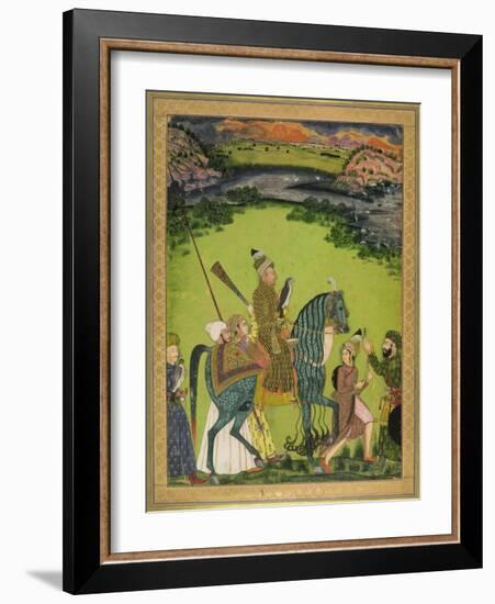 A Nobleman Hawking-null-Framed Art Print