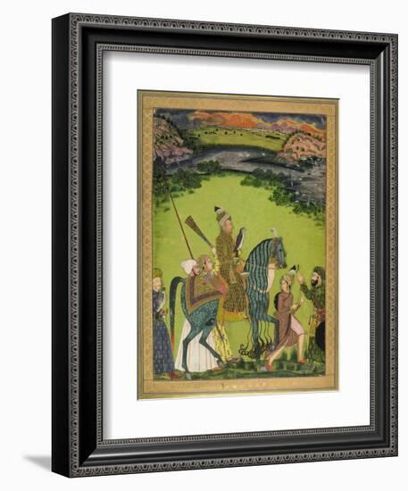 A Nobleman Hawking-null-Framed Art Print