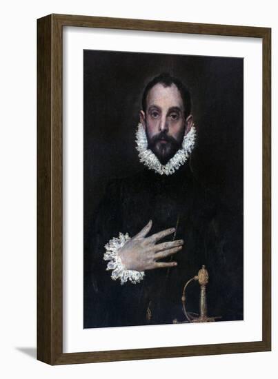 A Nobleman with His Hand on His Chest, C1577-1584-El Greco-Framed Giclee Print