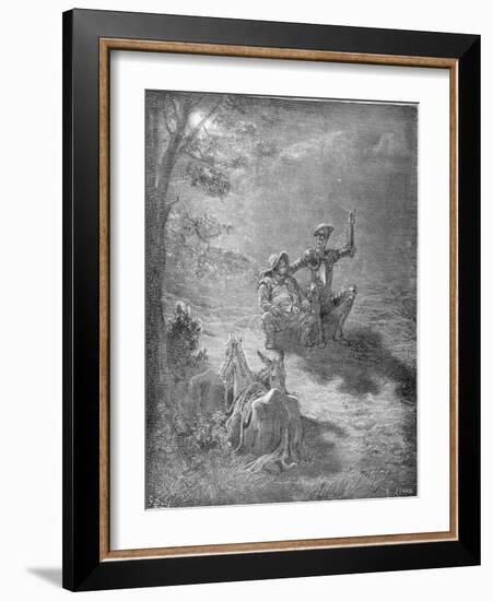 A Nocturnal Discourse, from 'Don Quixote De La Mancha' by Miguel Cervantes (1547-1616) Engraved…-Gustave Doré-Framed Giclee Print