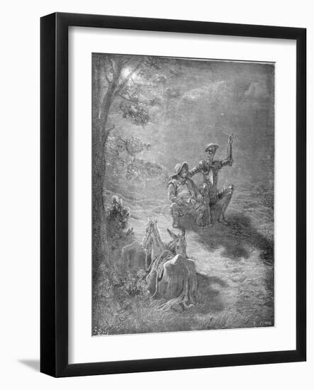 A Nocturnal Discourse, from 'Don Quixote De La Mancha' by Miguel Cervantes (1547-1616) Engraved…-Gustave Doré-Framed Giclee Print