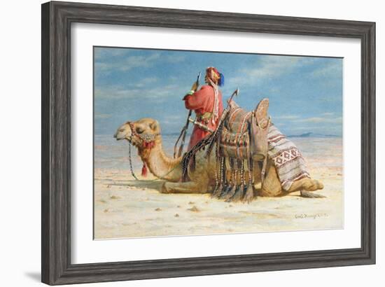 A Nomad and His Camel Resting in the Desert, 1874-Carl Haag-Framed Giclee Print