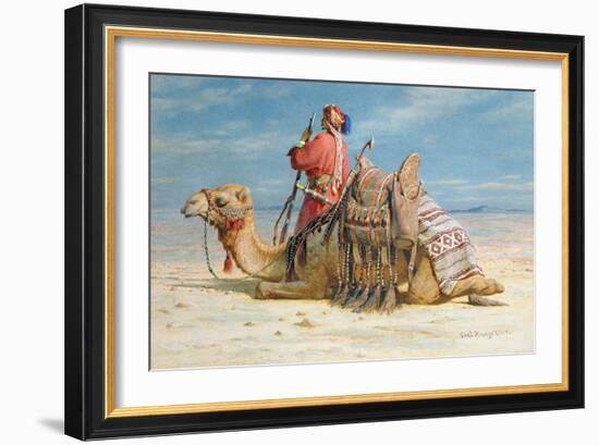 A Nomad and His Camel Resting in the Desert, 1874-Carl Haag-Framed Giclee Print