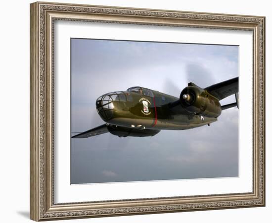 A North American B-25 Mitchell in Flight-Stocktrek Images-Framed Photographic Print