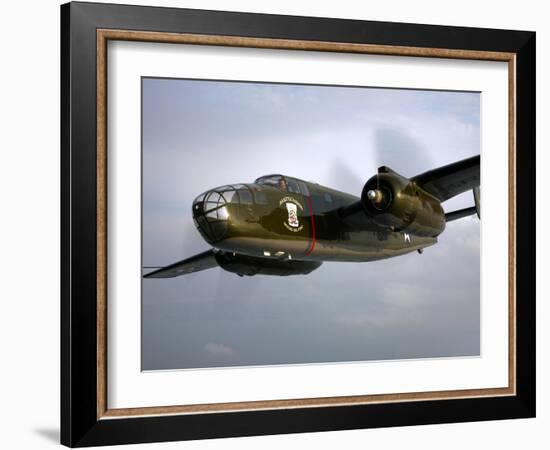 A North American B-25 Mitchell in Flight-Stocktrek Images-Framed Photographic Print