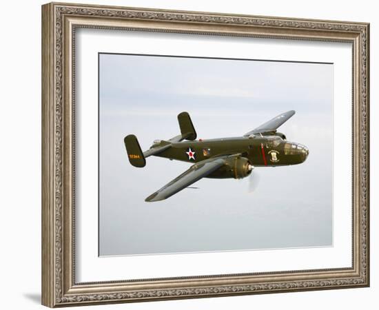 A North American B-25 Mitchell in Flight-Stocktrek Images-Framed Photographic Print