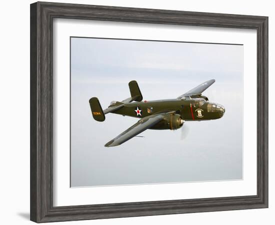 A North American B-25 Mitchell in Flight-Stocktrek Images-Framed Photographic Print