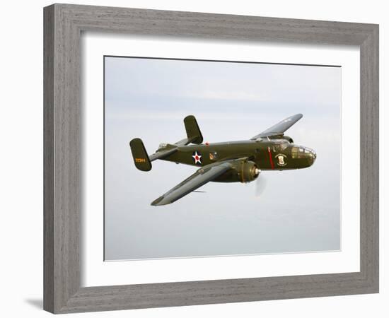 A North American B-25 Mitchell in Flight-Stocktrek Images-Framed Photographic Print