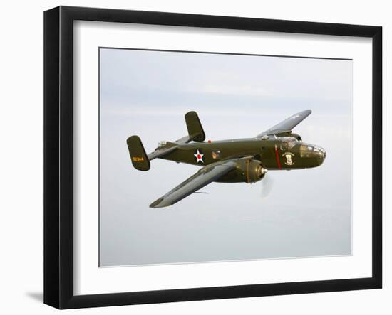 A North American B-25 Mitchell in Flight-Stocktrek Images-Framed Photographic Print