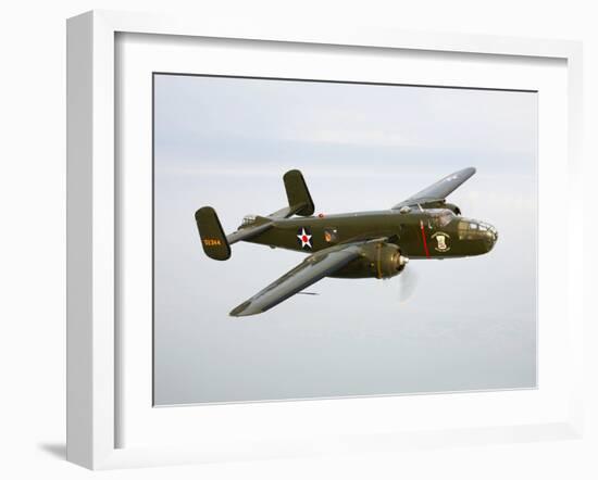 A North American B-25 Mitchell in Flight-Stocktrek Images-Framed Photographic Print