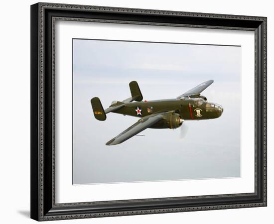 A North American B-25 Mitchell in Flight-Stocktrek Images-Framed Photographic Print