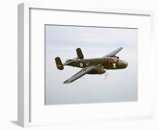 A North American B-25 Mitchell in Flight-Stocktrek Images-Framed Photographic Print