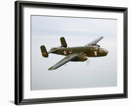 A North American B-25 Mitchell in Flight-Stocktrek Images-Framed Photographic Print