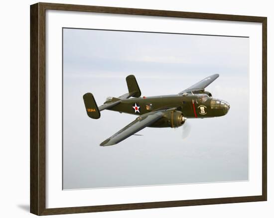 A North American B-25 Mitchell in Flight-Stocktrek Images-Framed Photographic Print